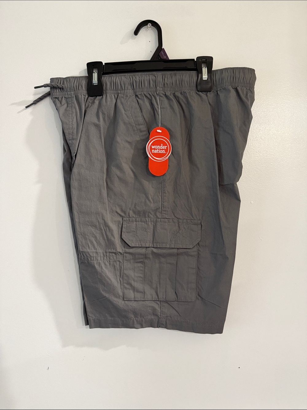 wonder nation Gray boys Cargo Shorts with Drawstring